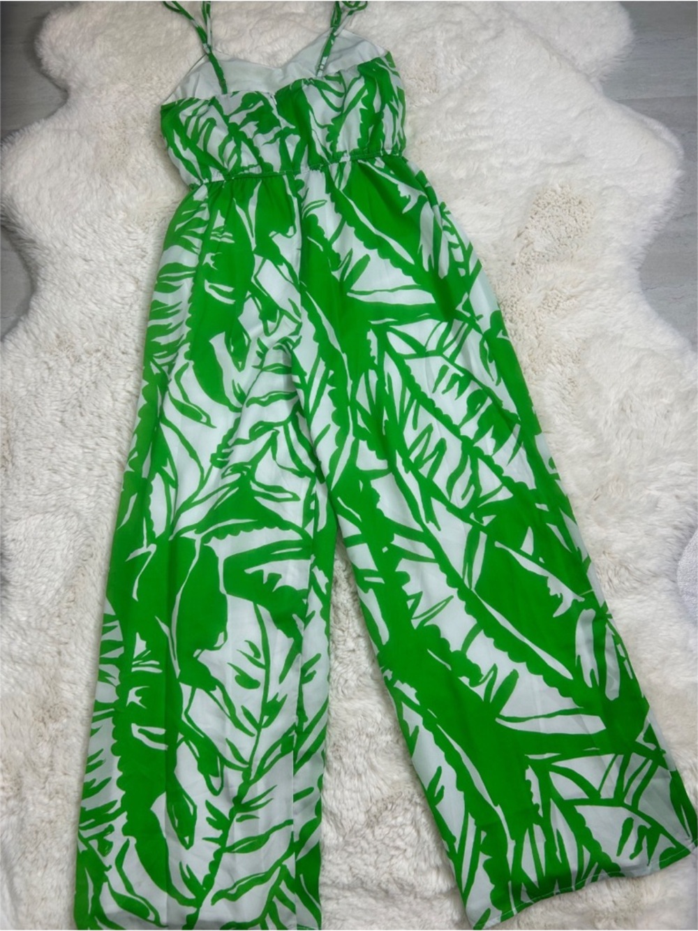 Lilly Pulitzer Boom Boom Sleeveless Summer Tropical Jumpsuit Green White Small - Picture 5 of 13